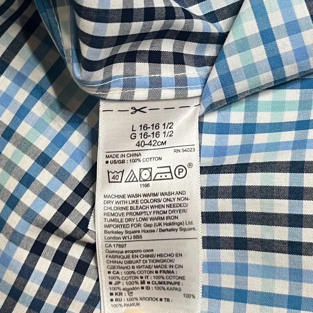 Banana Republic Grant Fit Non Iron Long Sleeve Button Down Shirt Size Large